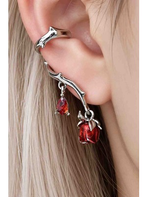 Kiraz Çiçeği Jewelry Kore Tarzı Gotik Kıkırdak Küpe (1 Adet)