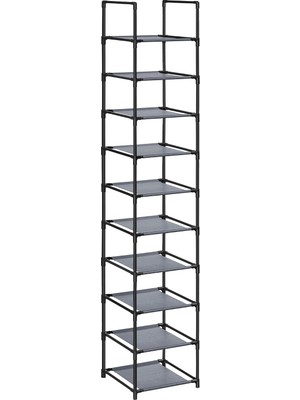 Ayrex Ayakkabı Rafı, Ayakkabı Düzenleyici, 10 Raf, Açık Dar Ayakkabı Rafı, 33 x 33 x 173 Cm,
