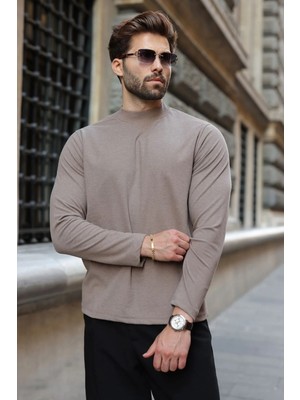 Madmext Vizon Yarım Balıkçı Yaka Slim Fit Erkek Sweatshirt E7202