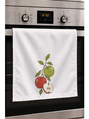 Valerine Life El Kurulama Havlusu 30X50CM Mutfak, Fırın Için Pamuklu Emici Elma Dalı