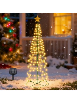 Ayrex Güneş Enerjili LED Noel Yılbaşı Ağacı Bahçe Solar Balkon Teras Aydınlatması 68 cm 8