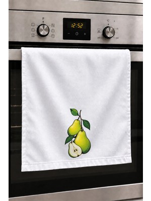 Valerine Life El Kurulama Havlusu 30X50CM Mutfak, Fırın Için Pamuklu Emici Armut Dalı