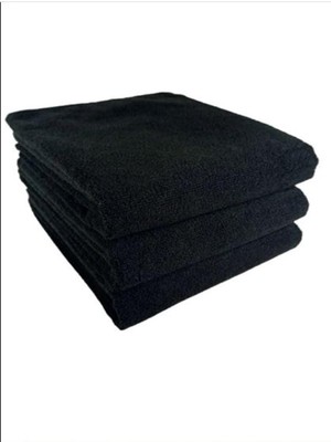 Uravas Store Goldrise, 12 Adet Outlet Siyah Mikrofiber Kuaför Havlusu Saç Boyası Tutmayan, 50 x 90 Cm, Siyah, 101050
