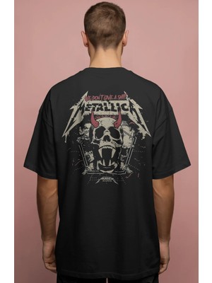 Sevbano Metallica Rock Metal Müzik Grubu Baskılı Unisex Oversize Premium Tişört