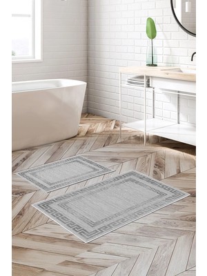 Mikasso Alanur Trend Kaymaz Taban Dijital Banyo Takımı KT418 Gri Belirtilmemiş Gri