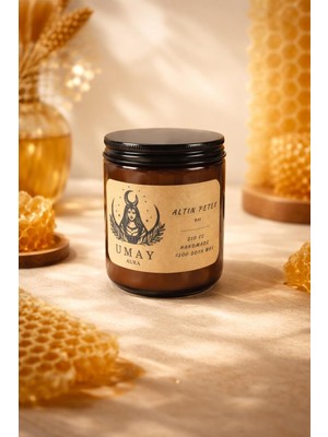 Ayrex Bal Kokulu Mum -%100 Doğal Soya Wax Amber Kavanoz Aromaterapi Mum - 210 cc
