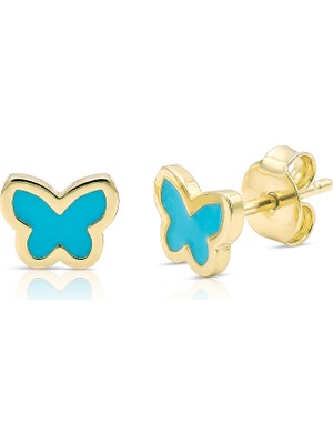 Lilarote Bambi Butterfly Çocuk Altın Küpe