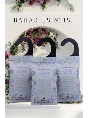 Royal Mum Spring (Bahar Esintisi) 3'lü Askılı Dolap ve Çekmece Koku Kesesi - Kalıcı ve Ferah Giysi Kokusu