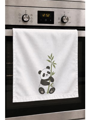 Valerine Life El Kurulama Havlusu 30X50CM Mutfak, Fırın Için Pamuklu Emici Minik Panda