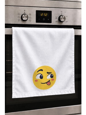 Valerine Life El Kurulama Havlusu 30X50CM Mutfak, Fırın Için Pamuklu Emici Şakacı Yüz