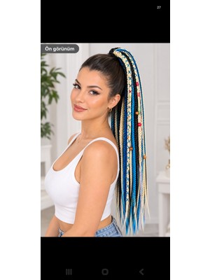 Handmade Bohem Örgü  At Kuyrugu Renkli Isıya Dayanıklı At Kuyrugu Saç Postiş