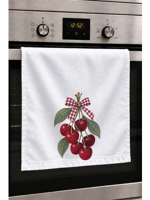 Valerine Life El Kurulama Havlusu 30X50CM Mutfak, Fırın Için Pamuklu Emici Kiraz Buketi