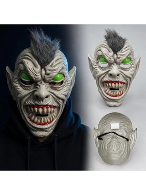 Bucuks Mey Ithalat® Neon Yeşil Gözlü Saçlı Canavar Plastik Maske