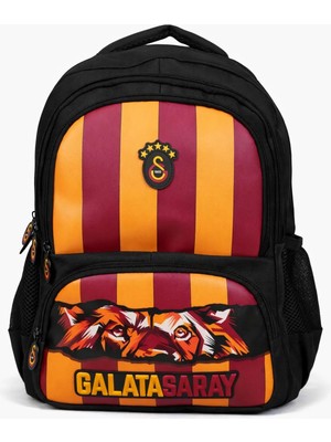 Galatasaray Kırmızı Siyah Erkek Çocuk Sırt Çantası 26568-GALATASARAY Aslan Baskı Detay