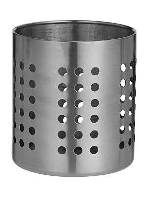 Uravas Store Ikea Sepeti 'ordning' Besteckstaender Paslanmaz Çelik – Kuechenutensilienhalter – 12 cm Çap-13,5 cm Yükseklik, Paslanmaz Çelik, Gümüş, 14 x 12 x 12 cm