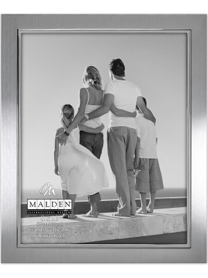 Uravas Store Malden International Designs Uptown Mat Gümüş, Gümüş Moda Metal Çerçeve, 8X10, Gümüş