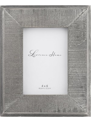Uravas Store Lawrence Frames Beyaz Yıkama Resim Çerçevesi ile 4x6 Eskitilmiş Gri Ahşap