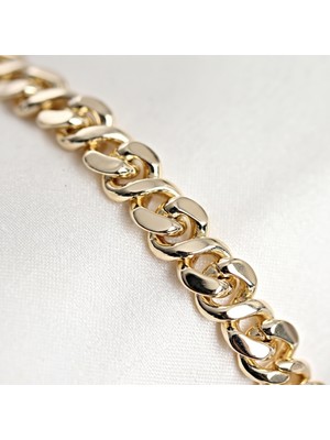 Stelia 14K Altın Renk Yassı Zincir Model Kadın Bileklik