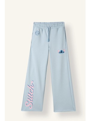 DeFacto Wide Leg Disney Lilo & Stitch Lisanslı Baskılı Eşofman Altı Kız Çocuk I5110A826AU