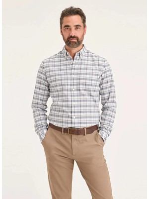 Dockers Mavi Erkek Gömlek Slim Fit Gömlek Oxford Shırt Slım