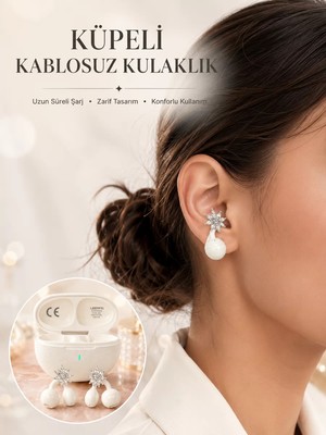Ankaverse Bluetooth Bağlantılı Küpeli Kablosuz Kulaklık Uzun Pil Ömrü