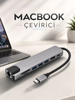 Ankaverse Çevirici Dönüştürücü Adaptör Macbook 3 In 1 Type-C To Hdmı USB 3.0