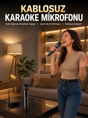 Ankaverse Profesyonel Kablosuz Mikrofon Seti Çift Mikrofonlu