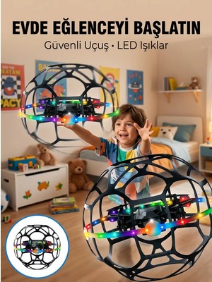 Ankaverse El Hareketi Kontrollü Futbol Topu Tasarımlı Drone LED Işıklı