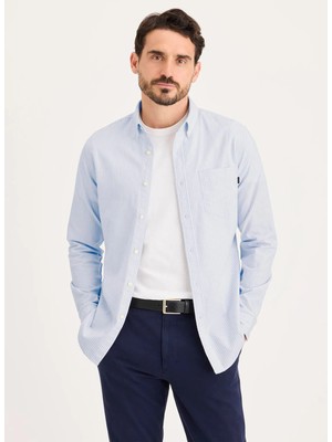 Dockers Mavi Erkek Pamuklu Gömlek A8816-0011