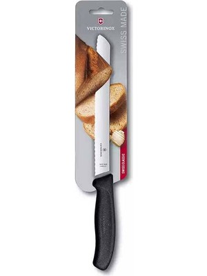 Victorinox 21cm Siyah Ekmek Bıçağı, Blisterli Paket 6.8633.21B