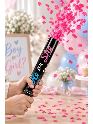 Patladı Gitti Cinsiyet Belirleme Partisi Pembe Konfeti 30 cm