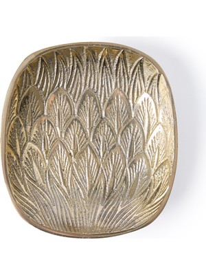 Yargıcı Yaprak Formlu Metal Dekoratif KASE(10X11X2 Cm)