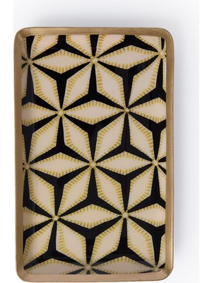 Yargıcı Geometrik Desenli Alüminyum Dikdörtgen TEPSI(15X10X1 Cm)