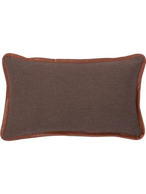 Yargıcı Deri Detaylı Dikdörtgen YASTIK(30X50 Cm)