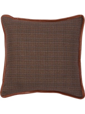 Yargıcı Deri Detaylı Kare YASTIK(50X50 Cm)