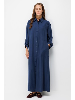 Micca Premium Doğal Akıcı Kumaş Bsc Maxi Tunik Elbise-Laci