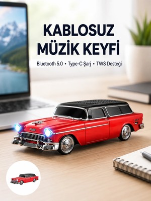 Skygo Vintage Tasarımlı LED Işıklı Bluetooth Hoparlör 10W