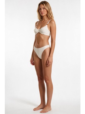 Aquella Doku Detaylı Ekru Balenli Bikini Takım