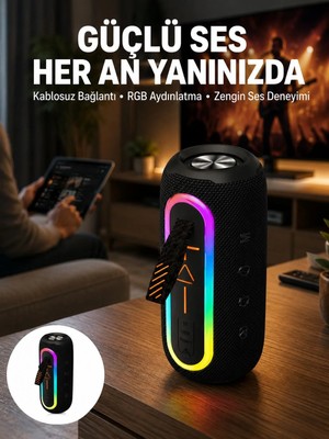 Skygo Bluetooth Hoparlör Uzun Pil Ömrü Taşınabilir Yüksek Ses Kaliteli Yeni Nesil