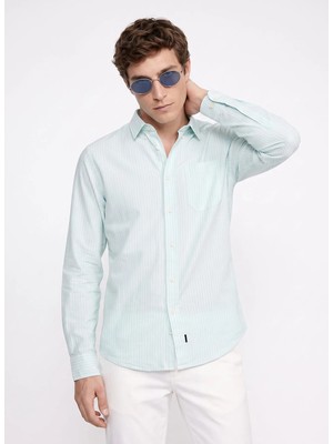 Dockers Mavi Erkek Regular Fit Çizgili Gömlek 52669-40
