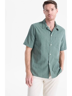 Dockers Yeşil Erkek Regular Fit Çizgili Gömlek A1732-710