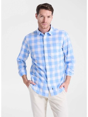 Dockers Mavi Erkek Regular Fit Kareli Gömlek 52669-20