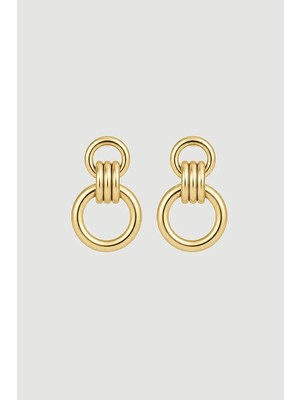 Gusto Çift Halkalı Küpe - Gold