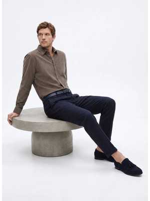 Fabrika Lacivert Erkek Slim Fit Çizgili Pantolon Jogger - 5