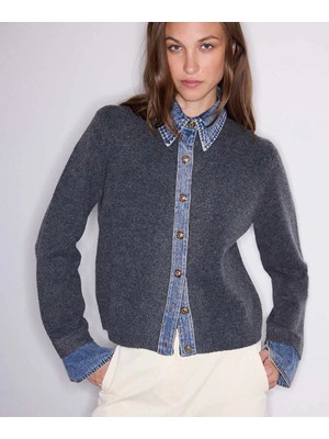 İpekyol Çift Parça Görünüm Denim Mix Triko IW6260050193126