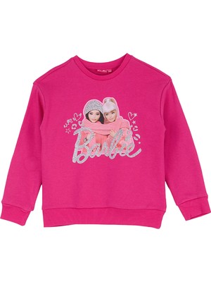 Barbie Fuşya Kız Çocuk Baskılı Sweatshirt BRB6WG-SWT6693