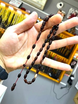 Anka Gümüş Usta Işi Sıkma Kehribar Tesbih ( Sistemli )