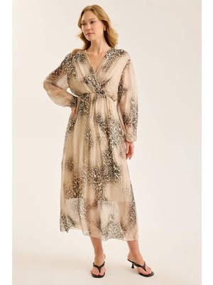 Home Store Ipek Leopar Desenli Anv Elbise