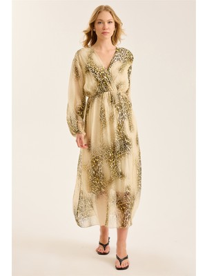 Home Store Ipek Leopar Desenli Anv Elbise