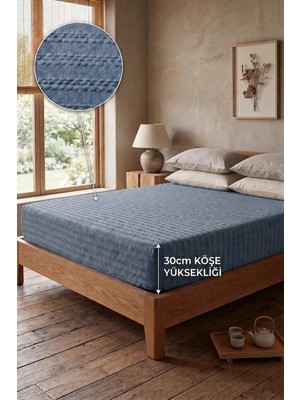 Miabella Home  Çift Kişilik Lastikli Çarşaf %100 Pamuk Armürlü Fitted Yumuşak Dokulu Tek Kişilik Lastikli Çarşaf